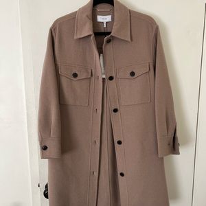 Reiss beige tan button down jacket size small